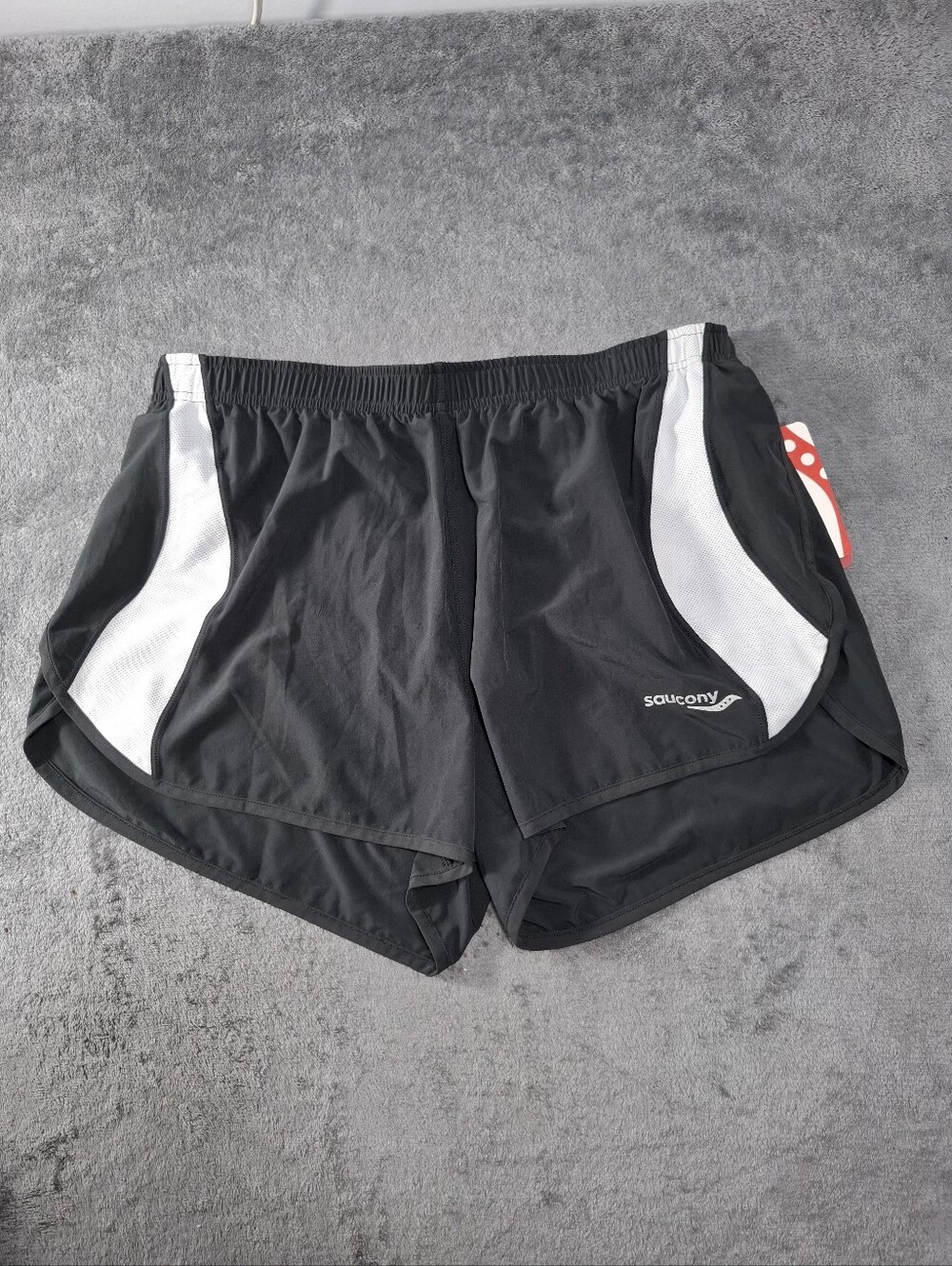 Saucony Elite Split Black and White Men's Athletic Running Shorts Size L